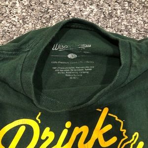 Drink Wisconsinably green and gold T-shirt